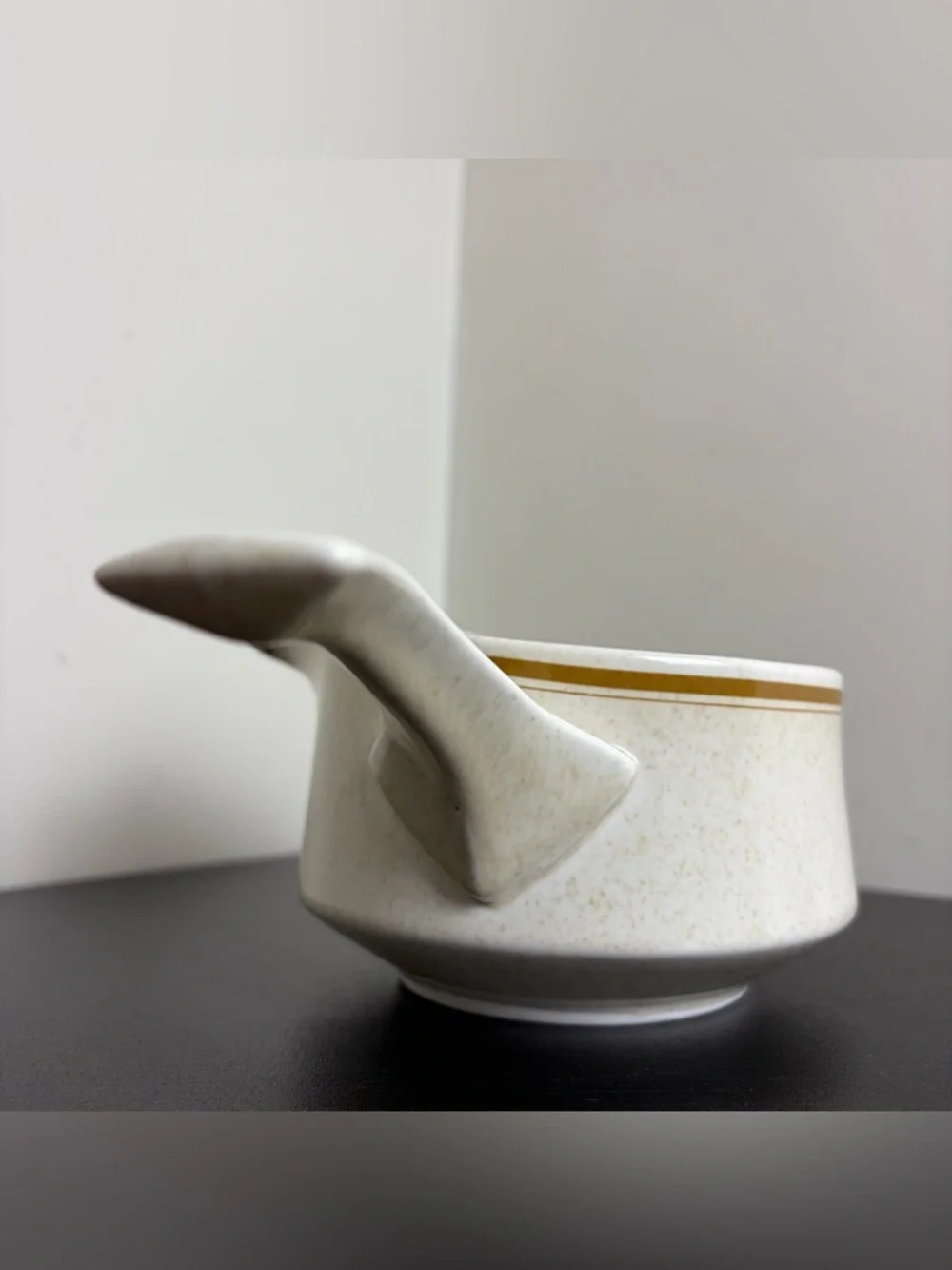 Vintage Temper-Ware Lenox Sprite Floral Gravy Boat Stoneware Warmer 70s Kitchen